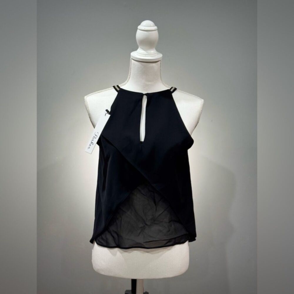 CLEARANCE! Black Parker Chain Halter Blouse Size S NWT